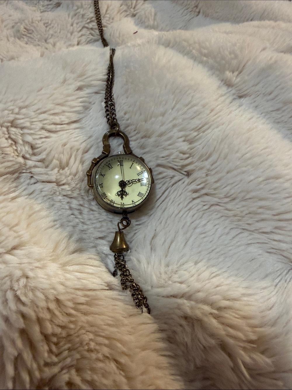 Antique-Style Bronze Pocket Watch Necklace - Bronze